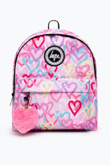 Hype Pink Graffiti Hearts Backpack